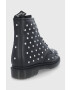 Dr. Martens bocanci de piele 1460 Stud femei culoarea negru cu toc plat - Pled.ro