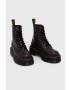 Dr. Martens bocanci de piele culoarea bordo cu toc plat - Pled.ro