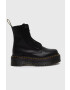 Dr. Martens bocanci de piele femei culoarea negru cu toc plat DM27312001.D.Jarrick-Black.Smth - Pled.ro