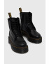 Dr. Martens bocanci de piele femei culoarea negru cu toc plat DM27312001.D.Jarrick-Black.Smth - Pled.ro