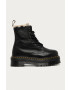 Dr. Martens bocanci de piele 25637001 Jadon Fl culoarea negru cu platforma izolat - Pled.ro