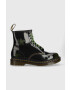 Dr. Martens cizme de piele 1460 The Clash femei culoarea negru cu toc plat DM28000342-black - Pled.ro