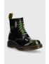 Dr. Martens cizme de piele 1460 The Clash femei culoarea negru cu toc plat DM28000342-black - Pled.ro