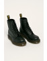 Dr. Martens bocanci de piele 1460 Nappa femei culoarea negru cu toc plat - Pled.ro