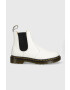 Dr. Martens ghete chelsea de piele 2976 YS femei culoarea alb cu platforma - Pled.ro