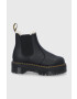 Dr. Martens Ghete Chelsea de piele Quad FL femei culoarea negru cu platformă izolat 25635001-Black.Pisa - Pled.ro