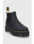 Dr. Martens Ghete Chelsea de piele Quad FL femei culoarea negru cu platformă izolat 25635001-Black.Pisa - Pled.ro