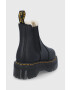 Dr. Martens Ghete Chelsea de piele Quad FL femei culoarea negru cu platformă izolat 25635001-Black.Pisa - Pled.ro