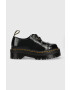 Dr. Martens pantofi de piele 1461 Quad Tc femei culoarea negru cu toc plat - Pled.ro