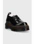 Dr. Martens pantofi de piele 1461 Quad Tc femei culoarea negru cu toc plat - Pled.ro