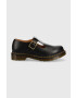 Dr. Martens pantofi de piele femei culoarea negru cu toc plat DM14852001.Polley-Black.Smth - Pled.ro