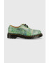 Dr. Martens pantofi de piele The National Gallery 1461 Lily Pond Shoes culoarea verde - Pled.ro