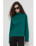 Drykorn longsleeve din bumbac culoarea verde cu guler - Pled.ro