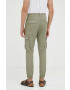 Drykorn pantaloni de bumbac culoarea verde cu fason cargo - Pled.ro