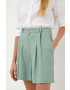 Drykorn pantaloni scurti femei culoarea verde neted high waist - Pled.ro