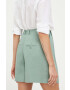 Drykorn pantaloni scurti femei culoarea verde neted high waist - Pled.ro