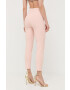 Elisabetta Franchi pantaloni femei culoarea roz mulata high waist - Pled.ro