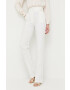 Elisabetta Franchi pantaloni femei culoarea alb drept high waist - Pled.ro