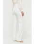 Elisabetta Franchi pantaloni femei culoarea alb drept high waist - Pled.ro