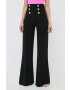 Elisabetta Franchi pantaloni femei culoarea negru evazati high waist - Pled.ro