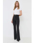 Elisabetta Franchi pantaloni femei culoarea negru evazati high waist - Pled.ro