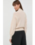 Elisabetta Franchi pulover femei culoarea bej light cu turtleneck - Pled.ro