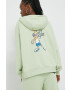 Ellesse bluza X Looney Tunes femei culoarea verde cu imprimeu - Pled.ro