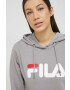 Fila bluza culoarea gri cu glugă cu imprimeu - Pled.ro