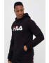 Fila bluza culoarea negru cu glugă cu imprimeu - Pled.ro