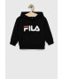 Fila bluza copii culoarea negru cu glugă cu imprimeu - Pled.ro