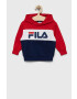 Fila bluza copii culoarea albastru marin cu glugă cu imprimeu - Pled.ro