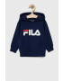 Fila bluza copii culoarea albastru marin cu glugă cu imprimeu - Pled.ro