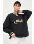 Fila bluza x Hailey Bieber femei culoarea negru cu imprimeu - Pled.ro