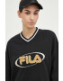 Fila bluza x Hailey Bieber femei culoarea negru cu imprimeu - Pled.ro