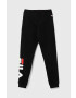 Fila pantaloni copii culoarea negru cu imprimeu - Pled.ro