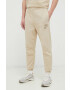 Fila pantaloni de trening din bumbac culoarea bej neted - Pled.ro