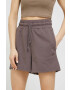 Fila pantaloni scurti femei culoarea violet neted high waist - Pled.ro