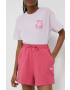 Fila pantaloni scurti femei culoarea roz neted high waist - Pled.ro