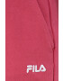 Fila pantaloni scurti femei culoarea roz neted high waist - Pled.ro