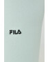 Fila pantaloni scurti femei culoarea turcoaz neted high waist - Pled.ro