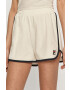 Fila pantaloni scurti femei culoarea bej neted high waist - Pled.ro