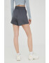 Fila pantaloni scurti femei culoarea gri neted high waist - Pled.ro