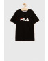 Fila tricou de bumbac pentru copii culoarea negru cu imprimeu - Pled.ro