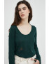 G-Star Raw longsleeve din bumbac culoarea verde cu turtleneck - Pled.ro