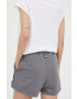 G-Star Raw pantaloni scurti femei culoarea gri neted high waist - Pled.ro