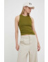 G-Star Raw top din bumbac culoarea verde - Pled.ro