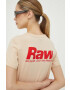 G-Star Raw tricou din bumbac culoarea bej - Pled.ro