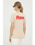 G-Star Raw tricou din bumbac culoarea bej - Pled.ro