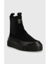 Gant botine din piele intoarsa Snowmont culoarea negru - Pled.ro