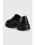 Gant mocasini de piele Prepnovo femei culoarea negru cu toc plat - Pled.ro